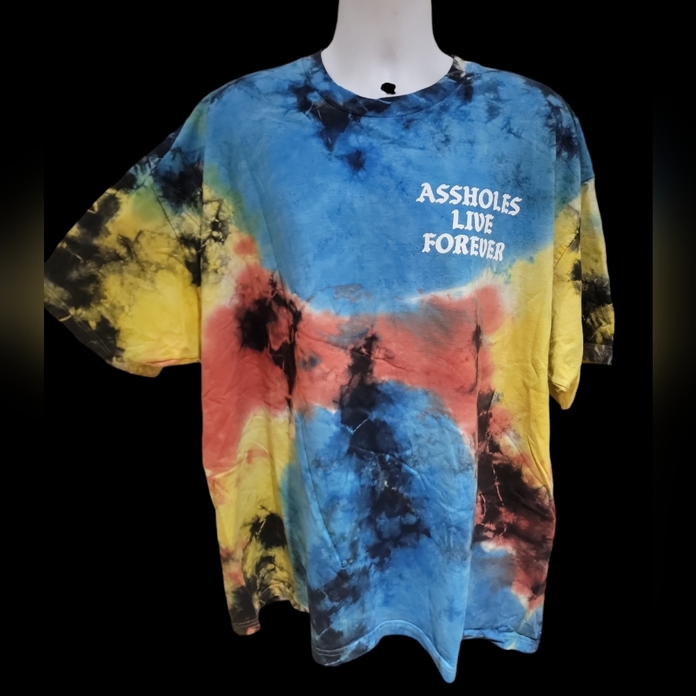 NWOT Linda Finegold Assholes Live Forever Tie Dye Size 3XL T-shirt Unisex ALF